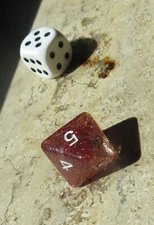 Koplow - d8 - glitter red - collectible RPG dice