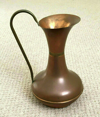 11'' HOCH x 7,75'' LANG, VINTAGE KÜCHE/KAMIN KUPFER & MESSING KRUG/AUSGIESSER, SEHR GUTER ZUSTAND