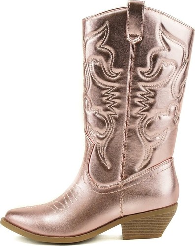 Soda RENO Women Western Cowboy Pointe Toe Low Heel Knee High Pull On Tabs Boots - Picture 34 of 69