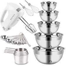 1 Set ELECTRIC HAND MIXER BOWLS Simplifies Mixing WEPSEN
