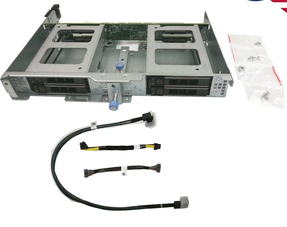 Dell R740XD 4*2.5inch Rear HDD Cage Back Panel Kit WMJR0 w/Caddy Cables - Image 3 of 3