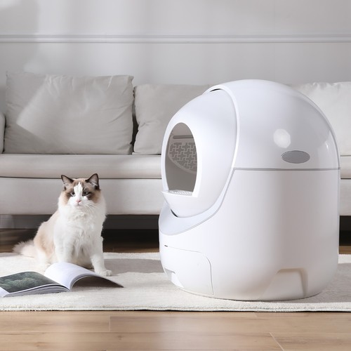 Smart Self Cleaning Cat Litter Box for Multi Cats App Wifi Large Space White USA - Picture 17 of 17