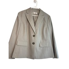 Le Suit Woman Stone Multi Striped Gray Blazer Women s size 18W