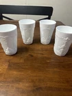 Vintage Indiana Colony Harvest Grape White Milk Glass Tumblers 12 Oz. SET OF 4