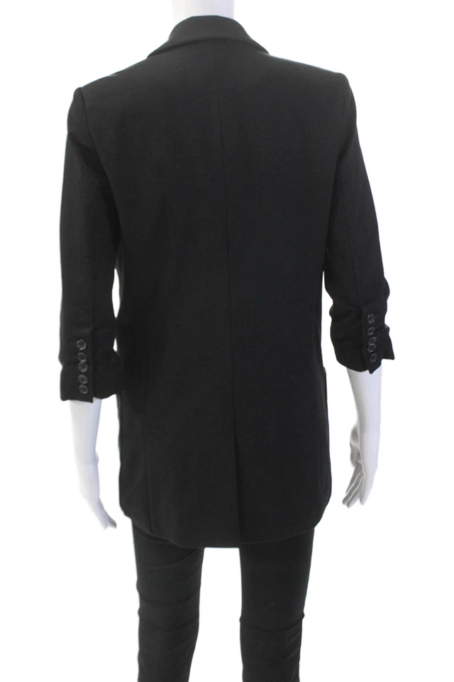 Blazer Elizabeth and James Mujer Un Botón Manga Acanalada Forrado Negro Talla 2 Foto 4 de 4