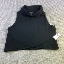 House of Harlow 1960 Black Cowl Neck Sleeveless Cropped Top Size Medium NWT