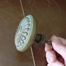 Large Round Brass  Door Knob 2.5" Diameter Reclaimed Salvage