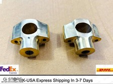Pair 7/8'' 22mm Motorcycle Motorbike Handle Bar Mount Risers Clamp Brass