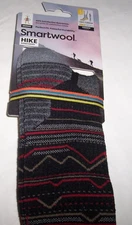 NWT Smartwool Hike BLACK MOUNTAIN RANGE Merino Crew Socks Men/Women L 9-12