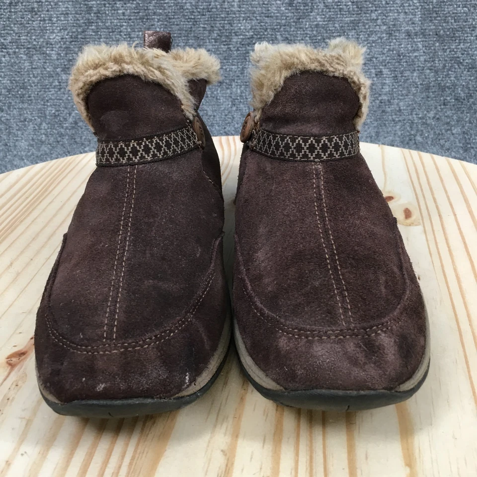 Botas de Invierno Easy Spirit para Mujer 7.5 M Elevador de Esquí Cuero Marrón Imitación Piel Botón Foto 4 de 4