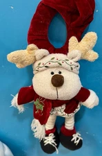 HOLIDAY X-MAS REINDEER WITH SPRING LEGS 15" DOOR KNOB HANGER PLUSH