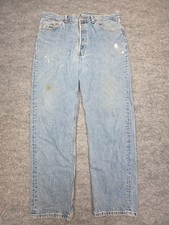 Vintage Levis 501 Jeans Mens 38 x 32 FITS 34 x 29 Blue Stained Faded USA