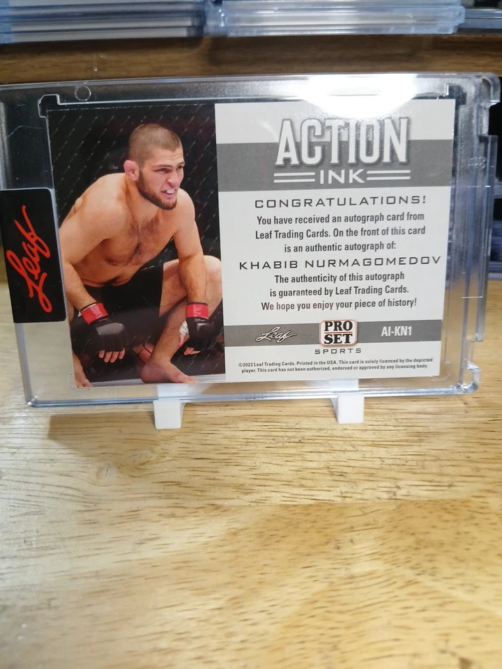 2022 Leaf Pro Set Sports Action Ink Autographs AI-KN1 Khabib Nurmagomedov Auto - Image 2 of 2