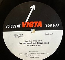 Willis Conover Voices Of Vista Spots LP Vinyl Record NM Anderson PROMO RADIO