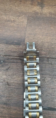 Vintage Gucci 9000M ブラックダイヤル ツートーン SS+GP クォーツ メンズ 腕時計 スイス製 読み取り - 画像5/24