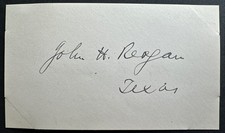 John H Reagan Confederate Postmaster General Autograph Texas Civil War Signed