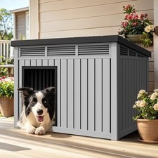 Dog House Outdoor  Indoor Anti-Chewing Iron Frame Dog Kennel Easy Clean S M Dog
