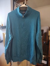 Lands End Men's XL Blue 100 Supima Cotton Sweater Quarter Zip