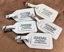 5 “Skoal Racing All Pro Series” Leather Luggage Tags Never Used Super Clean!