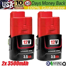 2Pack 12V Battery For MILWAUKEE For M12 48-11-2430 12Volt Lithium-Ion Battery