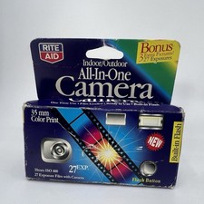 RITE AID One Time Use Disposable 35mm Film Camera w/ Flash Exp 08/2002 NIB