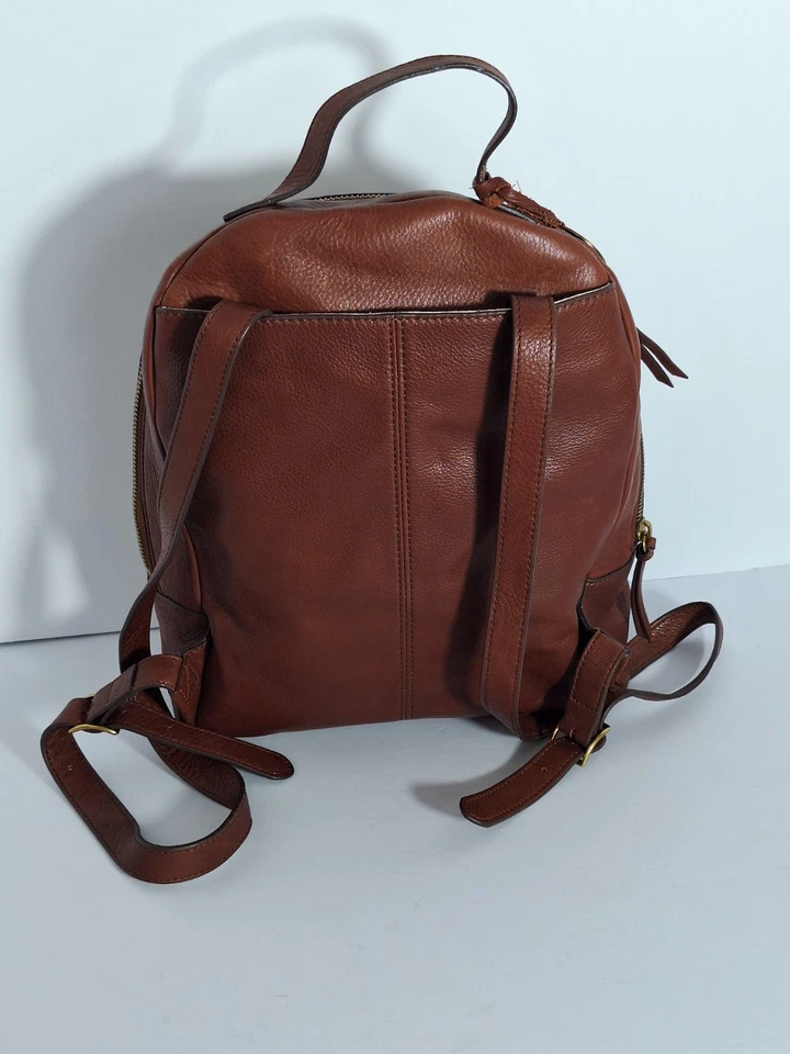 Margot New York Kimmie GENUINE LEATHER Women's Backpack Cognac Bohemian Western - Image 4 of 4