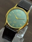 Vintage Classic Seiko Men's Wrist Watch -Leather Strap Slim Profile -Roman Dial