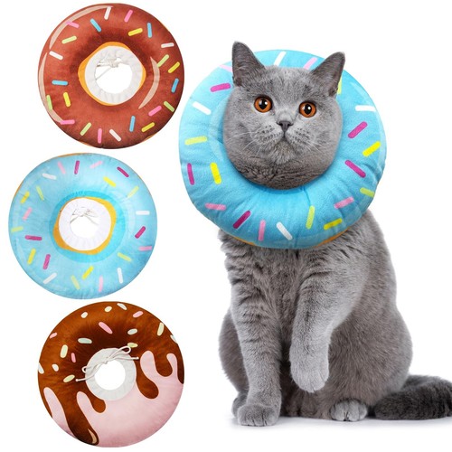 Cat Cone Collar Soft, Cat Donut Collar, Adjustable Cat Surgery Collar for Wou...