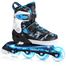 Adjustable Inline Skates for Kids and Teens, Boys Girls Women Beginner Fun Il...