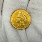 1855-P $3 Indian Princess Head 90% Gold PRE33 Wreath Early US Coin VERY RARE!