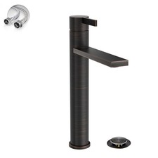 One Hole Tall Bathroom Vessel Sink Faucet, Oil Rubbed Bronze Single Hole Sing...