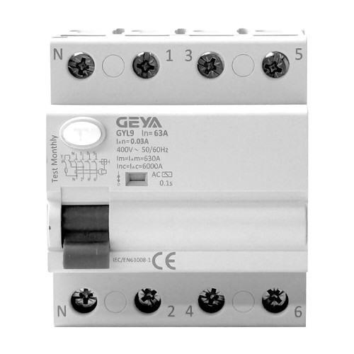 30mA 4 Pole RCD Trip Safety Switch 3 Phase 63 Amp 400V New 1PC - Picture 2 of 10