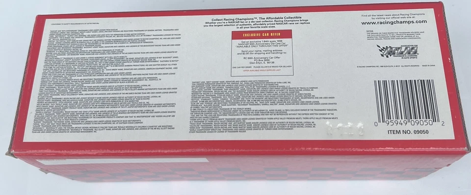 Racing Champions 1995 Diecast 50 años #94 Bill Elliott McDonalds oro 1:24 NASCAR Foto 3 de 4