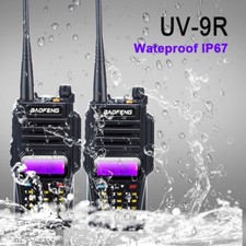 2PCS Baofeng UV-9R Waterproof Dual Band VHF UHF Walkie Talkie 8W 128Ch 9R Radio