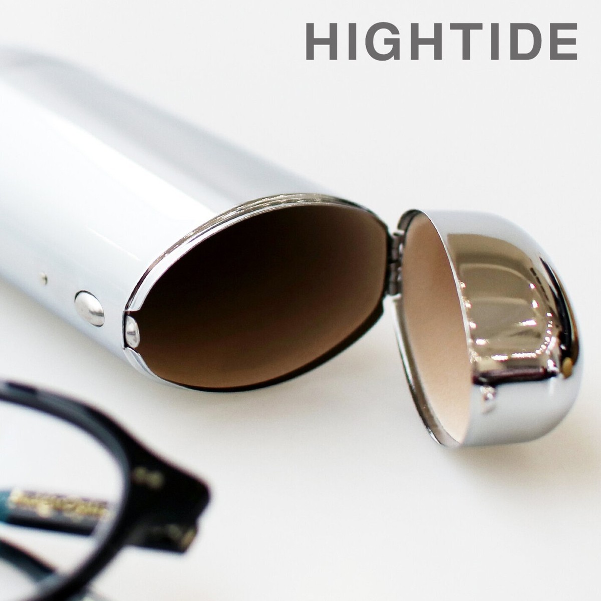 きー 新品 drip Leather Glasses Case 日本製 HIGHTIDE Steel Eye Glasses Case Pen Case Silver from Japan