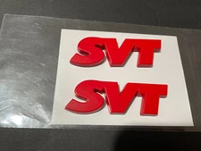 NEW RED SVT TRUNK LID EMBLEM BADGE 2 PCS