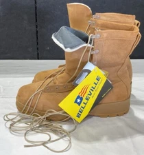 NIB Belleville Mens Steel Toe Tan 775ST Combat Boots Size 11 11W Work Boots Wide