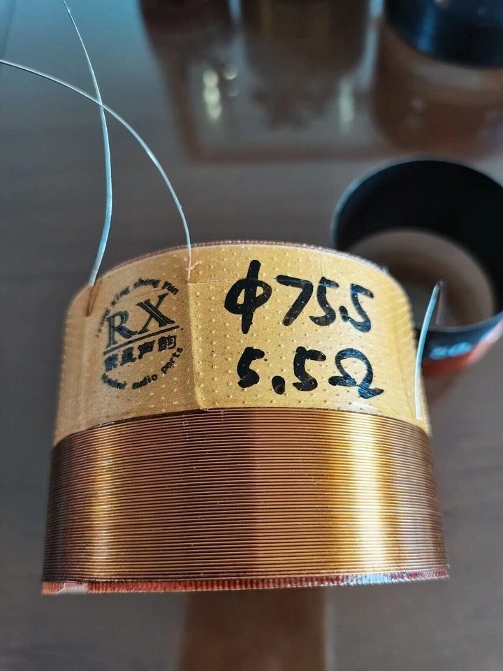 ID: 75,5 mm 8 ohmios bobina de voz para RCF 12" woofer altavoz de graves cableado de entrada y salida Foto 3 de 3