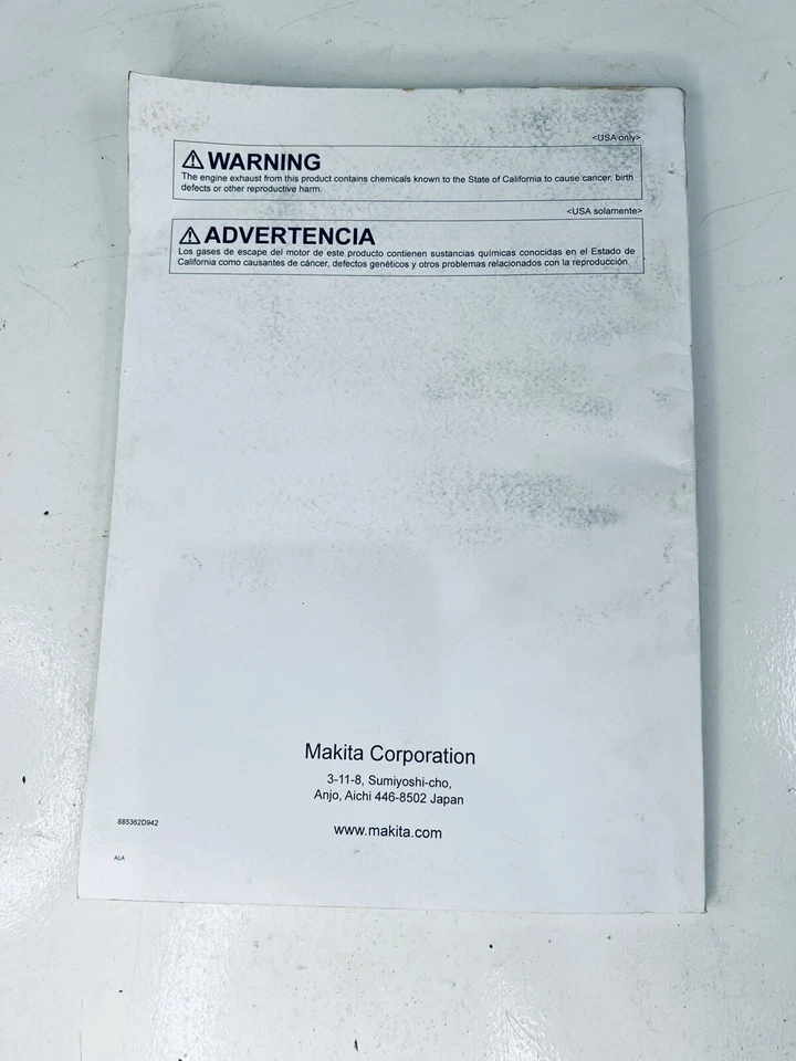 Makita  EA3500S  EA3501S  Chain Saw Instruction Owner's Safety Manual - Image 3 of 3