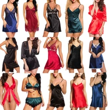 Women Sexy Lingerie Sleepwear Nightwear Underwear Teddy Babydoll Lace Silk Dress