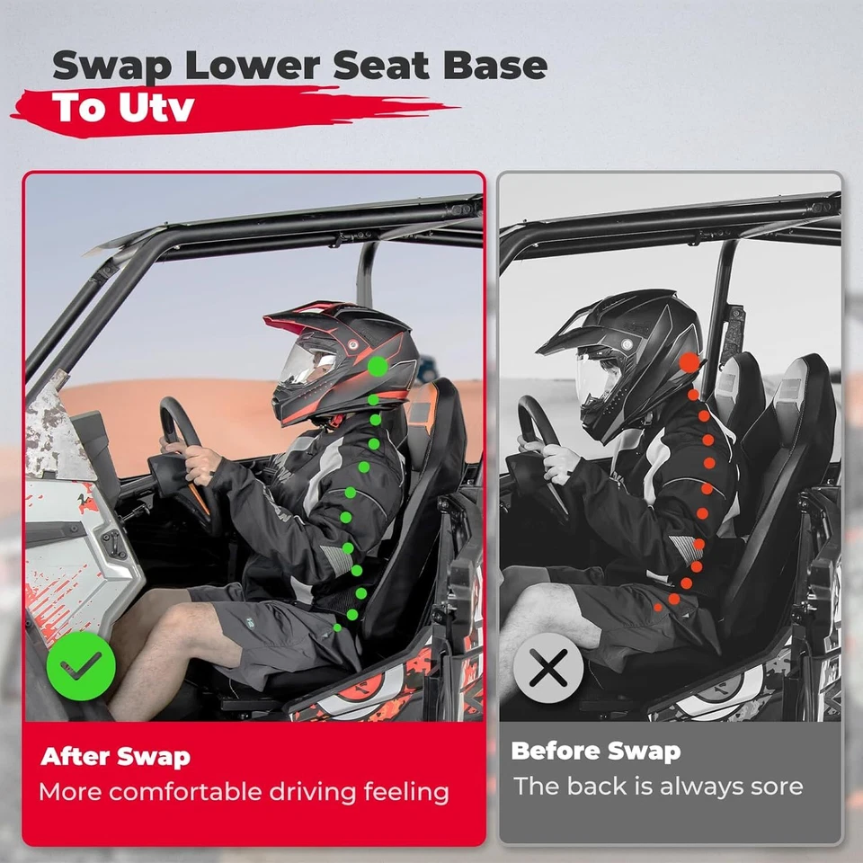 Par de bases de asiento inferiores UTV para Polaris RZR XP 1000/S Turbo 570 900 RS1 2008+ Foto 3 de 4