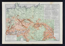 1885 Drioux Map Physical Europe Germany Austria Hungary Empire Switzerland Alps