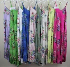 New Ladies Summer Floral Printed Italian Lightweight Flowy Hem Long Maxi Dress