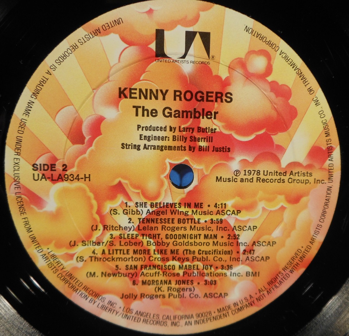 KENNY ROGERS THE GAMBLER LP 1978 ORIGINAL POSTER GREAT