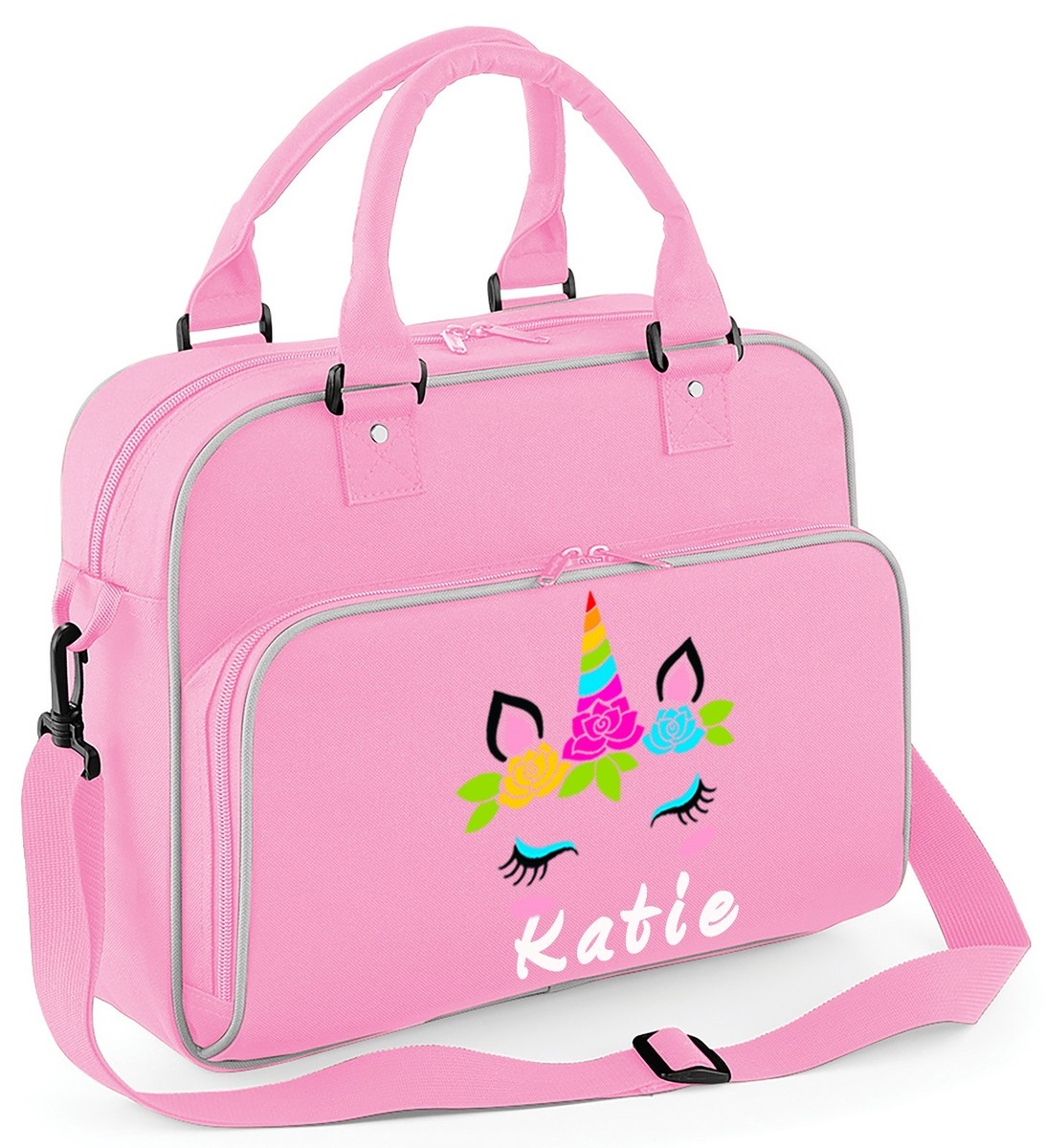Personalised Shoulder Dance Bag Girls Unicorn Gymnastics Ballet