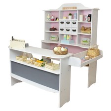 Roba Kaufladen aus Holz Kaufmannsladen Macaron rosa für Kinder Marktstand Shop