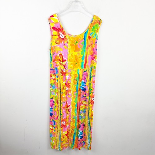 Jams World Cantina Dress Vintage Beach Tank Bright Colorful Dress Size M W334 - Picture 12 of 12
