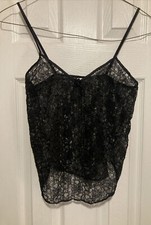 Vintage Petra Fashions Black Lace Camisole Size Small