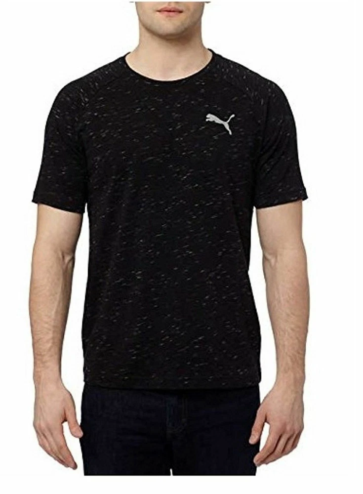 PUMA eBay Neck Cell Black Cotton Crew Shirt, M | Herringbone Evostripe Tee Dry