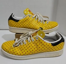 Adidas Mens PW Stan Smith B25402 Yellow Leather Polka Dot Sneaker Shoes Size 7.5